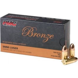 PMC 9G Bronze 9mm Full Metal Jacket 124 GR - 50 Round Box 