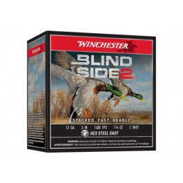 Winchester Repeating Arms Winchester Ammo XBS1232 Blind Side 2 12 Gauge 3 1 3 8 Oz 2 Shot 25 Bx 10 Cs