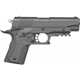 <em>Recover</em> <em>Tactical</em> <em>CC3C</em>-04 <em>Grip</em> & <em>Rail</em> <em>System</em> Gray Polymer Picatinny for Compact 1911