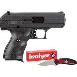 Hi-Point 916HCKNIFE 9mm Compact Double Luger 3.5" 8+1 Black Polymer Grip Black with Hard Case and Knife