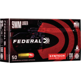 Federal AE9SJPC1 <em>American</em> <em>Eagle</em> 9mm Luger 130 <em>gr</em> Total Syntech Jacket Flat Nose (TSJFN) - 50rd Box