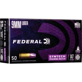 Federal AE9SJ3 American Eagle Training Match 9mm Luger 147 gr Total Syntech Jacket Flat Nose (TSJFN) - 50rd Box