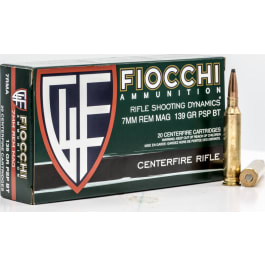 Fiocchi Ammunition Fiocchi 7RMA Shooting DYNAMICS7mm Rem Mag 139 GR Pointed Soft Point (PSP) - 20rd Box
