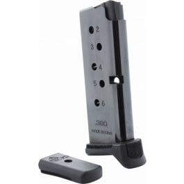 C Products Defense 6X38141205RCPD Magazine for Ruger LCP/LCP II, .380 ACP, 6 Rounds, Steel, Black