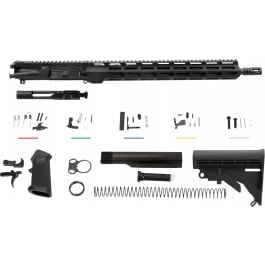 Aim Sports AR5CUB5 Complete AR-15 Build Kit 5.56x45mm NATO 16" Black Hardcoat Anodized Aluminum Rec Chrome Moly Barrel with Mid-Length <em>Gas</em> <em>Tube</em> for AR-15
