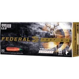 Federal P223TC1 Premium 223 Rem 55 gr Trophy Copper (TC) - 20rd Box