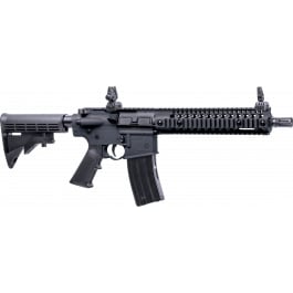 <em>Crosman</em> CFAR1B Full Auto R1 BB Air Rifle CO2 177 BB 25rd Overall Black with 6 Position Stock & Flip Up Sights