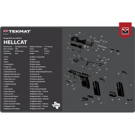 TekMat Springfield Armory Hellcat Cleaning Mat 11"x17" 1/8" Thick Rubber Parts Diagram TEKR17HELLCAT