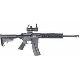 M&P1522SPT 12722, .22 L.R. Sport Model, with 16.5" Barrel, Red/Green Optic, M-LOK Rail, 6 Position Stock, Black, 25 Round Mag