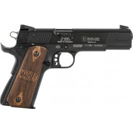 Mauser Rimfire 4110605 1911 5" 10+1 , Black, Serrated Slide & Stippled Walnut Grip