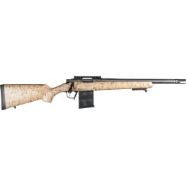 Christensen Arms 8010622000 Ridgeline Scout 4+1 16" Carbon Fiber/Threaded Barrel, Black Nitride, Tan with Black Webbing Stock