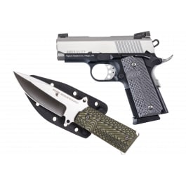 Kahr Arms DE1911UTTK Desert Eagle 1911 U w/1911 Knife 6+1 3" Stainless Serrated Slide, Two-Tone w/Black Finish Aluminum Frame w/Beavertail, Black/Gray G10 Grips