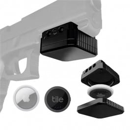 GunTag GT-4, Air Tag/Tile Sticker Tracking Device Holder, Tamper Proof, Shock Proof, 1913 Picatinny/Weaver Universal Mount,  Aluminum/Polymer, Black  