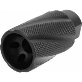 Tacfire Knurled Linear Compensator Sound & Concussion Forwarder - 14x1 LH Thread Pitch - Black Nitride - MZ2023