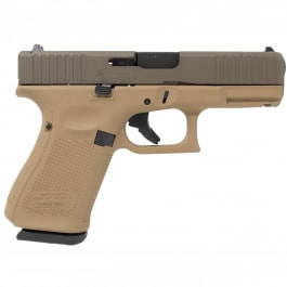 Glock 19 Gen 5, Semi-Automatic Pistol, 9mm, 4.02" Barrel, (3)15 Round Magazines, W / Front Serrations, FDE Frame w/ Patriot Brown Slide - ACG-57022AUS