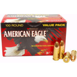 Federal AE9DP100 <em>American</em> <em>Eagle</em> 9mm Luger 115 <em>gr</em> Full Metal Jacket (FMJ) - 100rd Box
