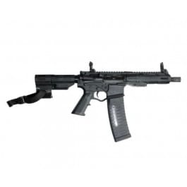 ATI Alpha Maxx Semi-Automatic AR-15 Pistol 7.5" Barrel, M-LOK Handguard, 60 Round Magazine, Flip-Up Sights, Brace, Black - ATIGAX5567ML60TB