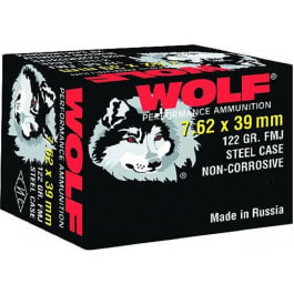 <em>Wolf</em> Performance 7.62x39 122 GR Ammo, FMJ Non-Corrosive - 1000 Round Case