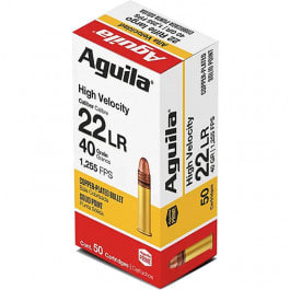 Aguila 1B220328 Standard High Velocity 22 Long Rifle  Ammunition, 40 GR Solid Point - 2000 Round Case