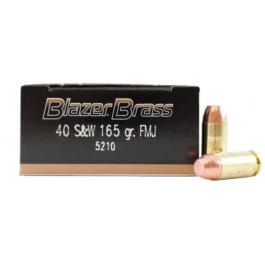 CCI CCI Blazer Brass Case, 40 S&W 165 GR, FMJ, Brass, Boxer, Reloadable, CCI# 5210 - 1000 Round Case