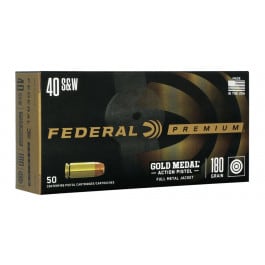 Federal Federal GM40AP1 .40 S&W 180gr Full Metal Jacket (FMJ) Ammunition - 50rd Box