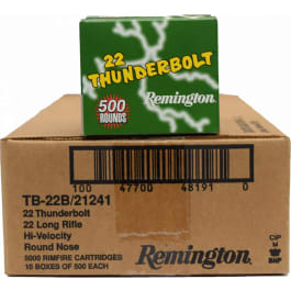 Remington Thunderbolt .22 LR 40 GR LRN Lead Round Nose <em>Ammo</em>, 1255 FPS - 5000 Round Case