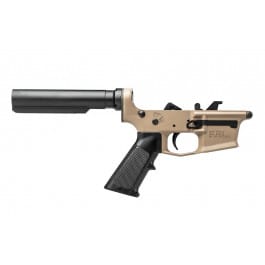 Aero Precision EPC-<em>9</em> Carbine <em>Complete</em> <em>Lower</em>, No Stock - Cerakote FDE with Black A2 Grip - APAR620551