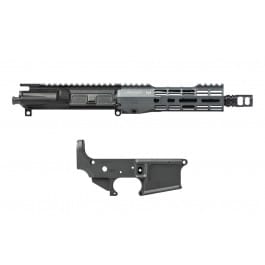 Aero Precision AR15 Complete Upper with 8" <em>5</em>.<em>56</em> Pistol Length QPQ Barrel & 7.3" ATLAS S-ONE Handguard - Sniper Grey Cerakote with Stripped Lower Receiver - APSL100559S