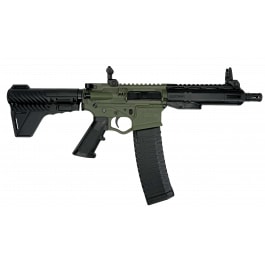 ATI Alpha Maxx Semi-Auto AR-15 Pistol,5.56 Nato/.223 Rem, 7.5" Bbl, 7" M-LOK Rail, 1-30rd & 1-60rd Mag, Blade Brace, Flip Up Sights, Battlefield Green