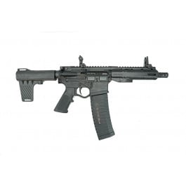 ATI Alpha Maxx Semi-Automatic AR-15 Pistol 7.5" Barrel, M-LOK Handguard, 60 Round Magazine, Flip-Up Sights, Brace, Black - ATIGAX5567ML60