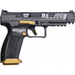 SFx Rival Canik Grey Semi-Auto 9mm Pistol, 5" Barrel, 2-18 Round Mags, Holster, Case, Adjustable Sights & Optic Plates, Professional Grade - HG6610T-N
