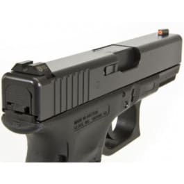 Night Fision Night Fision GLK001014OGZ Night Sight Set Square Front/U-Notch Rear For Glock 17/17L/19/22-28/31-35/37-39 Green Tritium w/Orange Outline Black