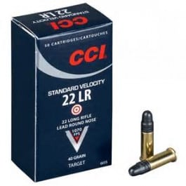 CCI Standard Velocity .22 LR <em>40 GR</em> <em>Ammo</em>, LRN Bullet - 50rd Box
