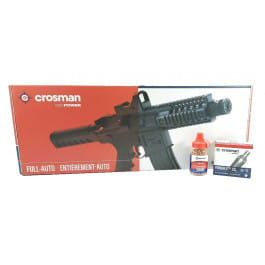 <em>Crosman</em> CFAA4PX Full Auto CO2 177 AR-15 Style BB Pistol. 25 Round Mag, 430 FPS, 1400 RPM, Includes Free Red Dot Sight and 15 Ct. CO2 Cartridges, Black