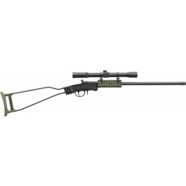 Chiappa "Little Badger" Break-Open Survival Rifle 16.5" Threaded Barrel w/ 4X20 Scope Included Black / OD Green - 500.232 