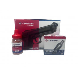 <em>Crosman</em> PFAM9B CO2 Blowback BB Pistol, Fully Automatic, .177 Caliber, W /20 Round Mag - Select Fire - W / Bonus Free 15 Count CO2 and <em>1500</em> Count BB's