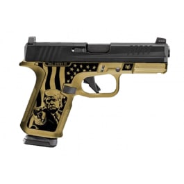 LIMITED EDITION DON WICK Ruger RXM, 9mm Semi-Auto Pistol, 4" Bbl, Gold Frame, 2-15 Rd Mags, Co-Witness Blacked Out Rear Sight W/ Tritium Front -19400-DWICK 