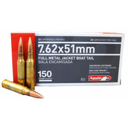 Aguila Aguila 1E762110 Target & Range 7.62x51mm NATO 150 gr Full Metal Jacket Boat-Tail (FMJBT) - 20rd Box