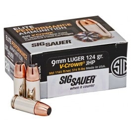 Sig Sauer E9MMA1-COMP-50 9mm 115 Jacketed Hollow Point VCRWN 50/20 - 50rd Box