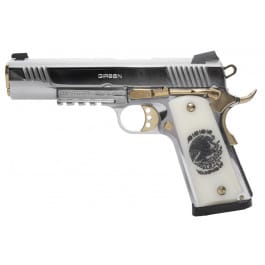 Girsan MC1911S Liberador <em>II</em> CHROME/GOLD Engraved 9mm 5" Barrel 9rd Semi-Auto Pistol - 391053