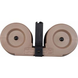 <em>Gen</em> <em>II</em> AR-15 / M16 100 Round Dual Drum Magazine .223/5.56 With Reinforced Feed Lips in Desert Tan