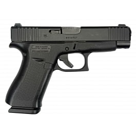 Glock Used Glock 48 Semi-Automatic Slim Line Pistol 9mm, (1) 10rd Magazine, Black Frame, Black nDLC Slide - LE Trade In, Very Good to Excellent Condition.