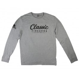 NEW!! Classic Firearms Long Sleeve Shirt - Heather Grey