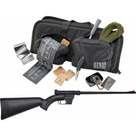 Henry <em>Survival</em> Rifle <em>Survival</em> Pack .22 LR 8rd Mags (2) 16.125" Barrel Black with Bag <em>Fire</em> Steel Life Straw Folding Knife