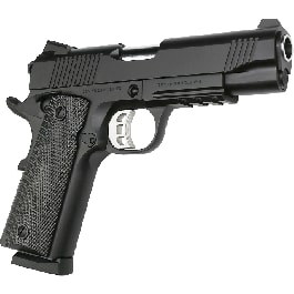 Tisas B45R Semi-Auto Carry 1911 Pistol 4.25", .45ACP, 8rd - Enhanced Features, Novak Style Sights, Skeleton Trigger, Black Cerakote W/ Accessory Rail - 10100120