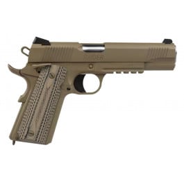 Tisas Semi-Automatic 1911 Raider Pistol 5" Barrel <em>.45ACP</em> 8 Round - Flat Dark Earth Cerakote , Novak Style 3 Dot Sights, W/ Accessory Rail - 1911B45RDG