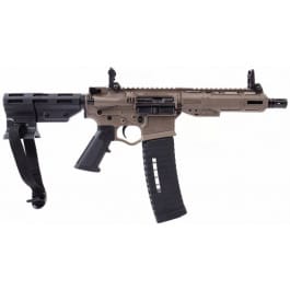 ATI ALPHA MAXX HGA 5.56 Nato, Semi-Auto, AR-15 Platform Pistol, 7.5" Bbl, 7" MLOK Rail, Flip Up Sights, 60 Rd Mag, Rear Brace - FDE 