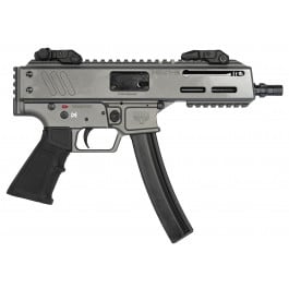 Panzer Arms HAN9, Semi Automatic 9mm Pistol, 6.5" Barrel, (2) 30rd MP5 Mags, MLok Handguard, Flip Up Sights, 1913 Rear Attachment, Grey - PAHAN9PCCTG