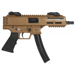 Panzer Arms HAN9, Semi Automatic 9mm Pistol, 6.5" Barrel, (2) 30rd MP5 Mags, MLok Handguard, Flip Up Sights, 1913 Rear Attachment, Tan - PAHAN9PCCCT
