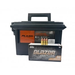 CCI CCI Blazer Brass 9MM AMMO,124 Gr FMJ, Brass Case, Boxer Primed, Non-Corrosive, Reloadable, 450 Rounds in A Reusable Ammo Can - CCI-9-5201-450-CAN
